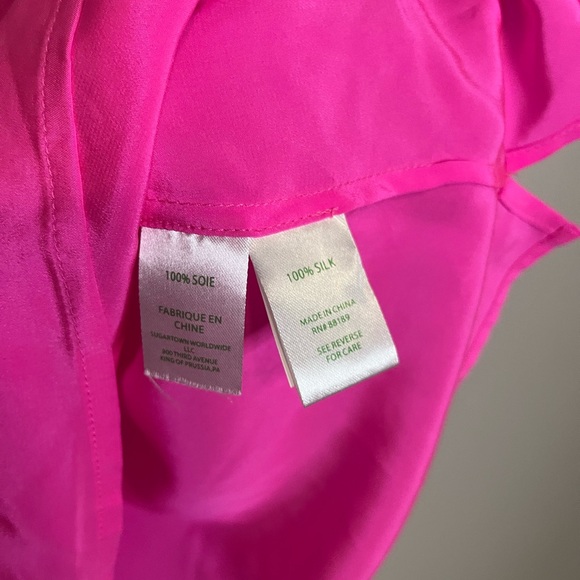 Hot pink Lilly Pulitzer silk Elsa Blouse Size XXS - Picture 2 of 5